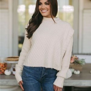 These three boutique Chunky Cream beige sweater
